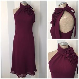 Maroon Halter-Neck Dress - Liz Claiborne